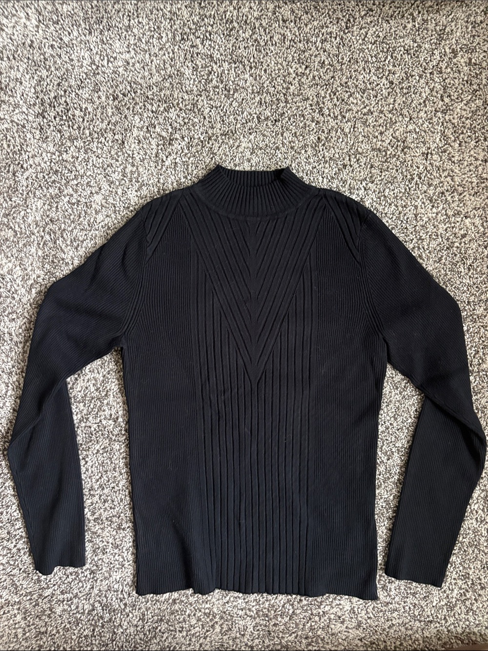 INC International Concepts Black Ribbed Turtleneck Sweater